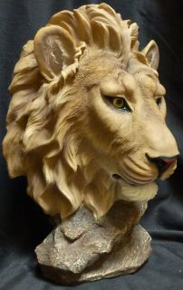 Lionel Lion Head Bust Statue Figurine DWK H16