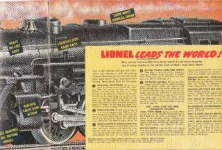 LIONEL TRAINS CATALOG, STEAM, DIESEL, ELECTRIC TRAINS, CARS, PARTS
