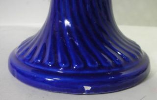 Lillian Vernon Ceramic Candle Holder Cobalt Blue Pedestal Stand