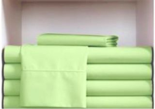 sheet flat sheet and 2 pillowcases in a colorful solid lime green