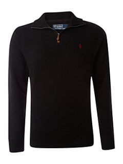 Polo Ralph Lauren Half zip fine rib sweatshirt Black   