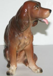 Vintage Pottery Dog Irish Setter Porcelain Lipper Mann