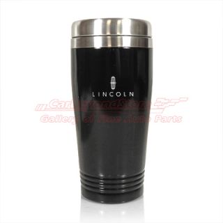Lincoln Logo Black Stainless Steel Coffee Travel Mug, Licensed + Free