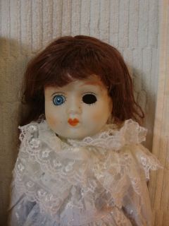Vtg 17 1 2 Tall Collectible Red Haired Porcelain Doll Wearing L