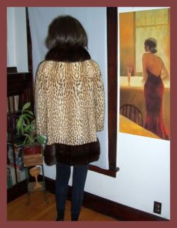 Mint Leopard Print Lippi Cat Fur Coat Mink