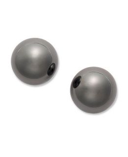 Alfani Earrings, Hematite Tone Ball Stud (10 mm)   Fashion Jewelry