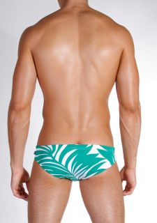 Timoteo Sexy Super Low Rise Palm Print Swimwear Bikini Brief Beach