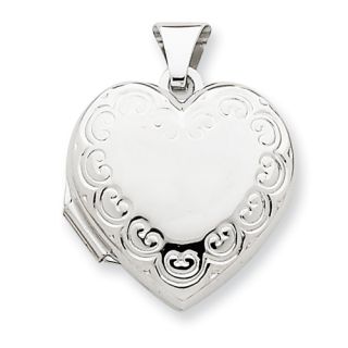 New Polished 14k Yellow or White Gold Domed Heart Shaped Locket