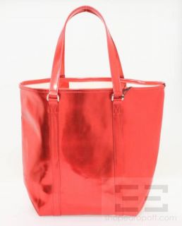 Little Marc Jacobs Red Iridescent Canvas Tote Bag New