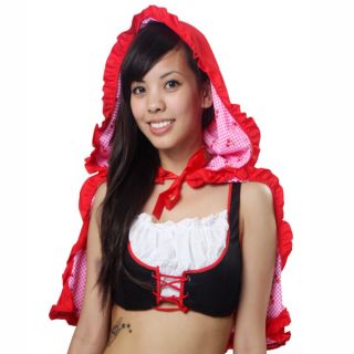 This ladies designer fashion little red riding hood costume skirt hood