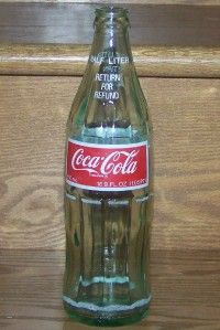 1981 USA COCA~COLA 16.9 oz HALF LITER COKE GLASS BOTTLE   RETURN FOR