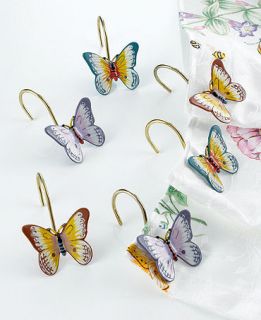 Lenox Butterfly Meadow Shower Curtain Hooks, Set of 12  