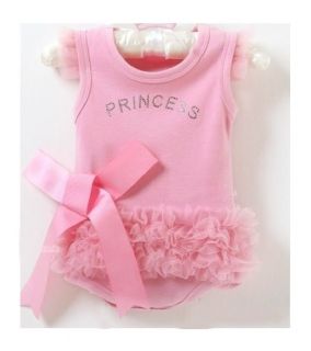 Baby Girl Princess Costume Pink Top One Piece Bodysuit Onesies Romper