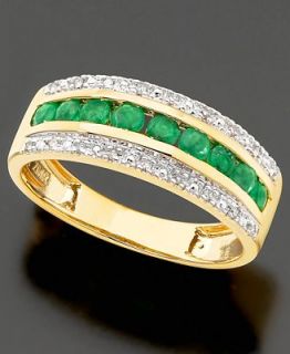 14k Gold Ring, Emerald (1/2 ct. t.w.) and Diamond Accent