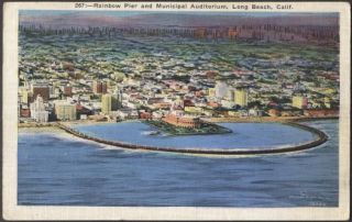 Postcard Rainbow Pier Long Beach California 344105