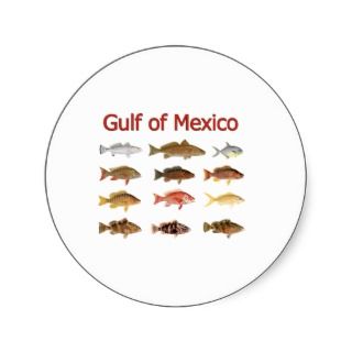Gulf Of Mexico Saltwater Fish Logo Round Sticker