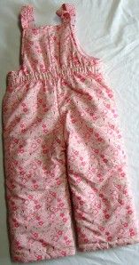 Toddler Girls London Fog Pink Flowered Snowsuit Size 2T