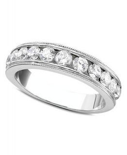 Diamond Ring, 14k White Gold Round Cut Diamond Band (1 ct. t.w.)