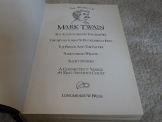 of Mark Twain 6 1 Leather Longmeadow Press Tom Sawyer Huck Finn