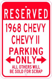 1968 68 Chevy Chevy II Parking Sign