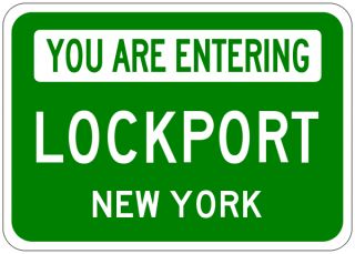 Lockport New York You Are Entering Aluminum City Sign