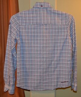 Long Sleeve Blue Purple 100 Cotton Plaid Shirt Youth Boys Large