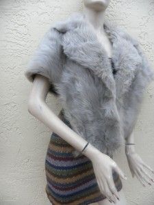 Gorgeous Grey Color Mink Fur Cape Shawl Jacket