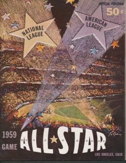 1959 Baseball All Star Game Program Los Angeles American National