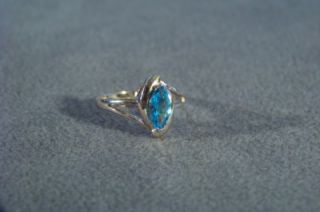 Antique Silver Marquise London Blue Topaz Fancy Ring