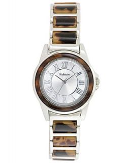 Style&co. Watch, Womens Silver tone and Tortoise Plastic Bracelet