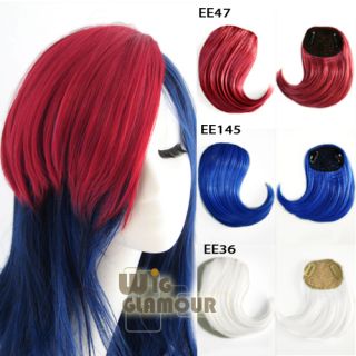 cm Red Dark Blue White Long Straight Fashion Clip on Hair Bangs