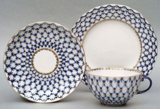 Lomonosov Porcelain Tea Set Cobalt Net 3 pc. Image