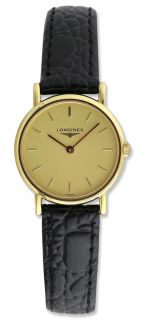Longines Presence 18kt Gold Womens Luxury Strap Watch Swiss Quartz