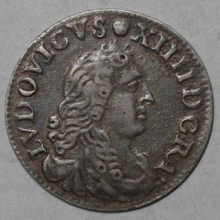 1677 D Louis XIV France Silver 4 Sols Old Quebec Canada Coin