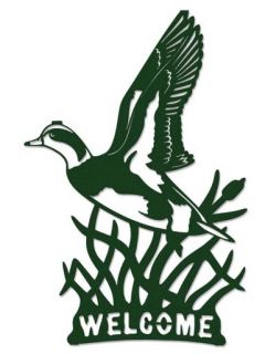 Loon Lake Flying Widgeon Welcome Sign Green Wall Art