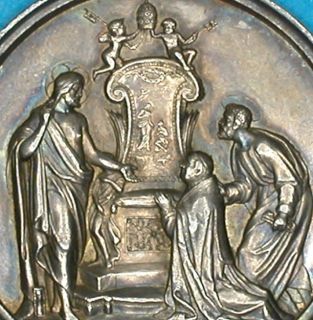 Pope Pius IX Vatican 1876 RARE Large Silver Medal