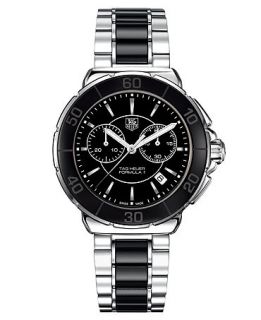 TAG Heuer Watch, Womens Chronograph Black Ceramic and Stainless Steel