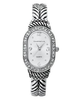 Charter Club Watch, Womens Silver Tone Braided Bangle Bracelet 21mm