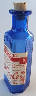 Deep Cobalt Blue Canadian Owl Drug Co Rigo Poison Bottle w Label Ki 7