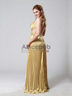 Pleating Low Cut Satin Dress with X Back