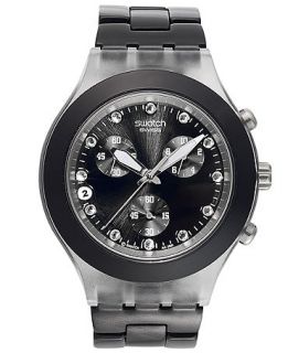 Swatch Watch, Unisex Swiss Chronograph Full Blooded Night Black