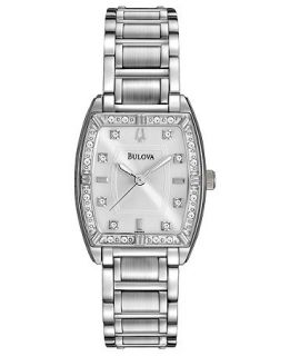 Bulova Watch, Womens Diamond Accent Stainless Steel Bracelet 24mm
