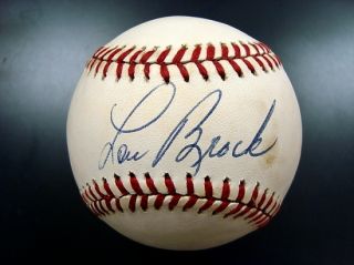 Lou Brock Single Signed Official Rawlings Baseball Cardinals