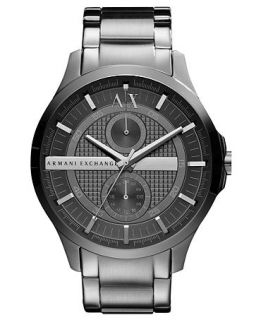 Armani Exchange Watch, Mens Gray Ion Plated Stainless Steel
