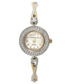Charter Club Watch, Two Tone Crystal Bangle Bracelet 25mm   Fashion