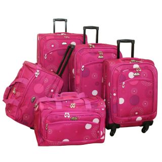 American Flyer Fireworks 5 Piece Spinner Luggage Set Pink