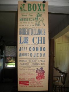 1978 Roberto Llanes vs Luis Chi Vintage on Site Boxing Poster Mexico