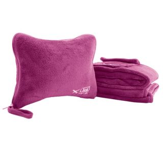 Lug Life Rose Pink Fleece Nap Sac Blanket + Pillow Travel Set Plane