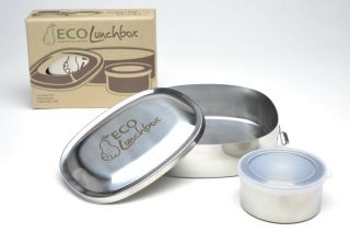 Eco Lunch Box Stainless Steel Oval Design