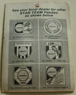 Ideal Star Team Luner Probe Mission Badge 1970
